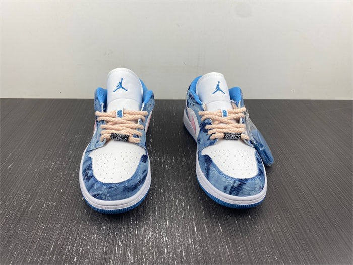 Air Jordan 1 Low Washed Denim/White-Pink