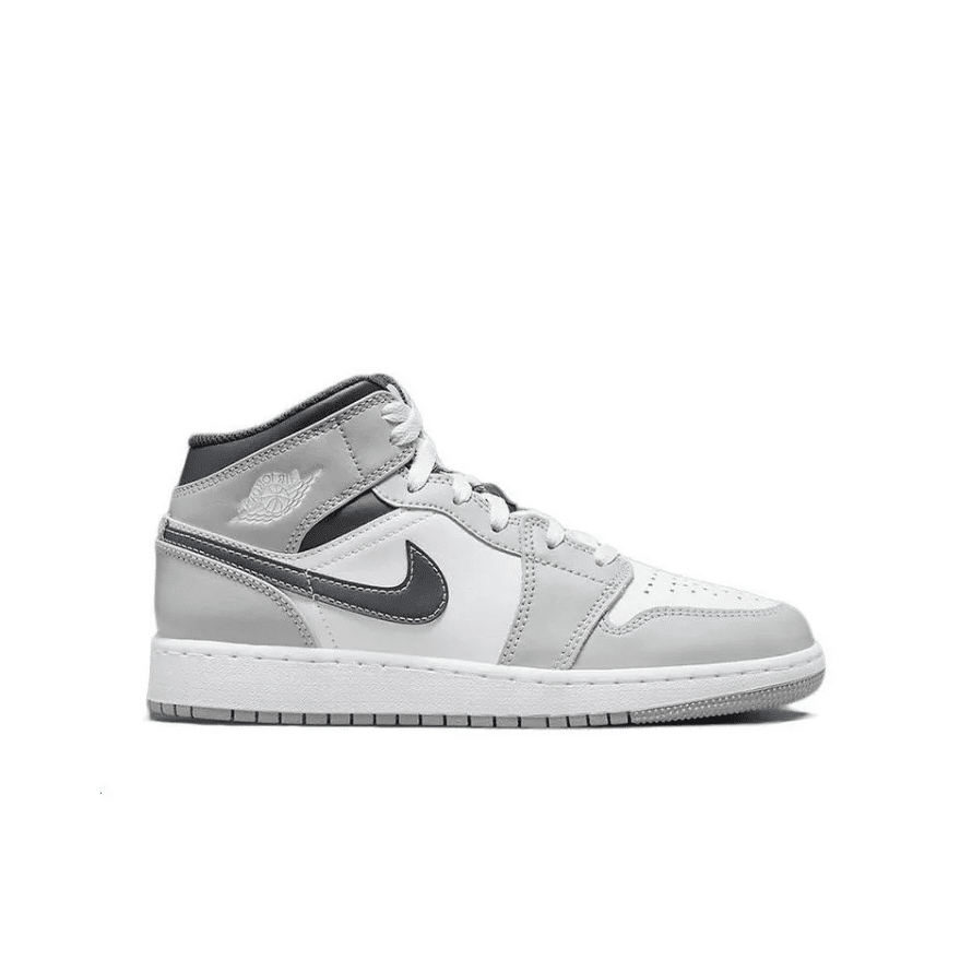 Air Jordan 1 Mid Light Smoke Grey Anthracite Gs - 554725-078