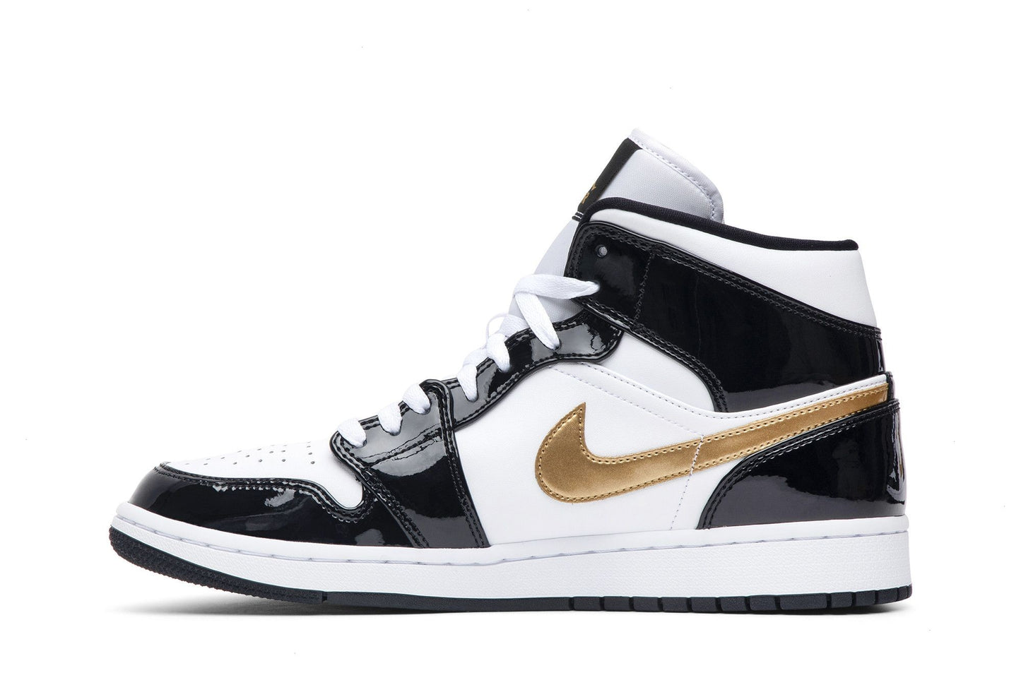 Air Jordan 1 Mid Patent SE 'Black Gold'